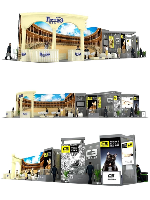 上海亞洲寵物展覽會54平展臺搭建施工方案